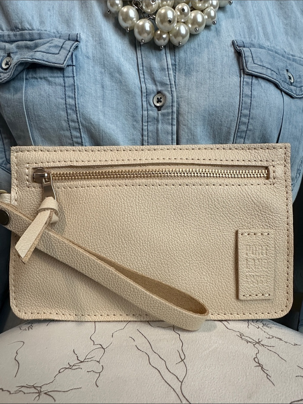 PLG Moonflower Adriana zip wristlet NEW